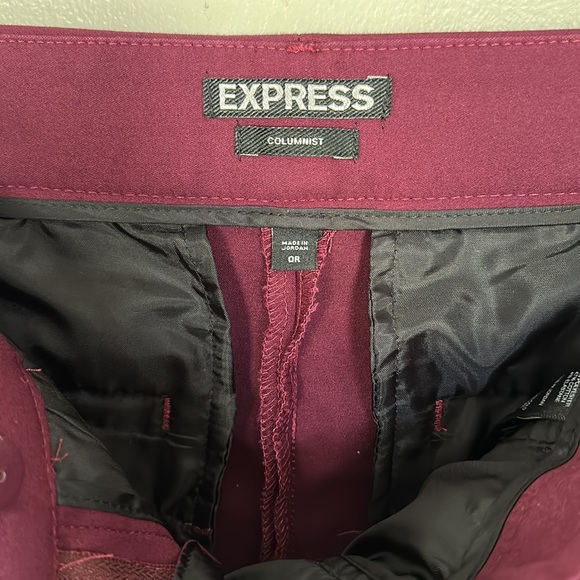 Express Low Rise Columnist Ankle Dress Pants - Burgundy - 0 Regular - Picture 11 of 14